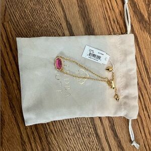 NWT Kendra Scott Elaina Gold Adjustable Chain Bracelet in Azalea Illusion